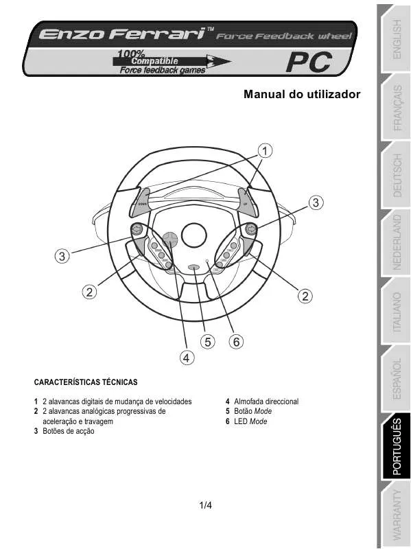 Mode d'emploi THRUSTMASTER ENZO FERRARI FORCE FEEDBACK