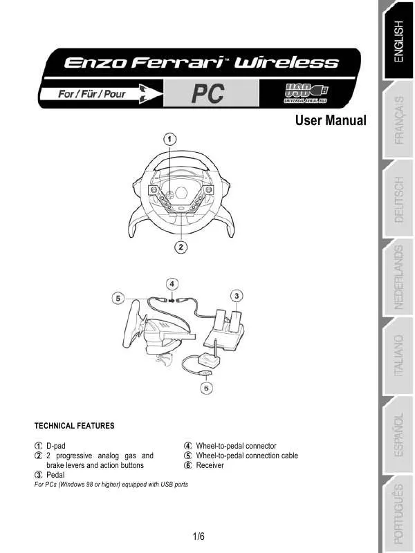 Mode d'emploi THRUSTMASTER ENZO FERRARI WIRELESS