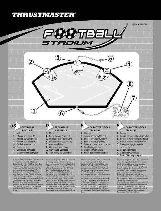 Mode d'emploi THRUSTMASTER FIFA FOOTBALL STADIUM