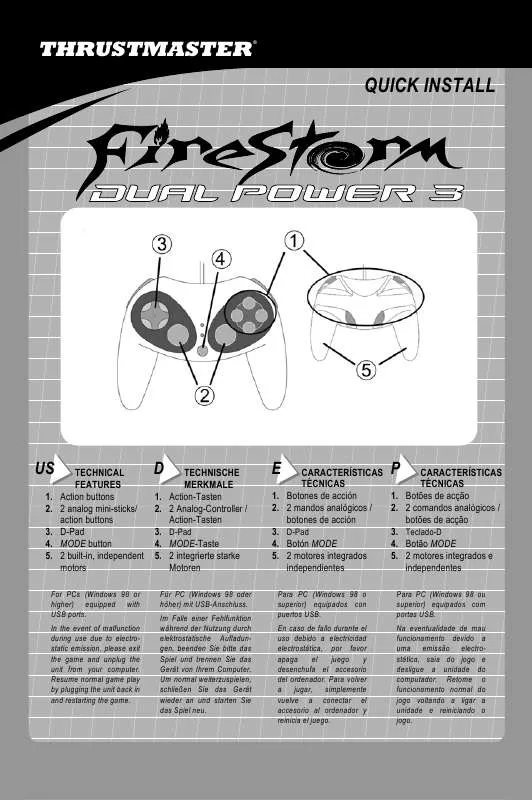 Mode d'emploi THRUSTMASTER FIRESTORM DUAL POWER 3