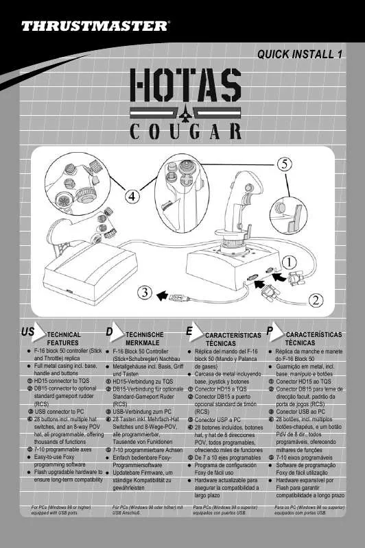 Mode d'emploi THRUSTMASTER HOTAS COUGAR