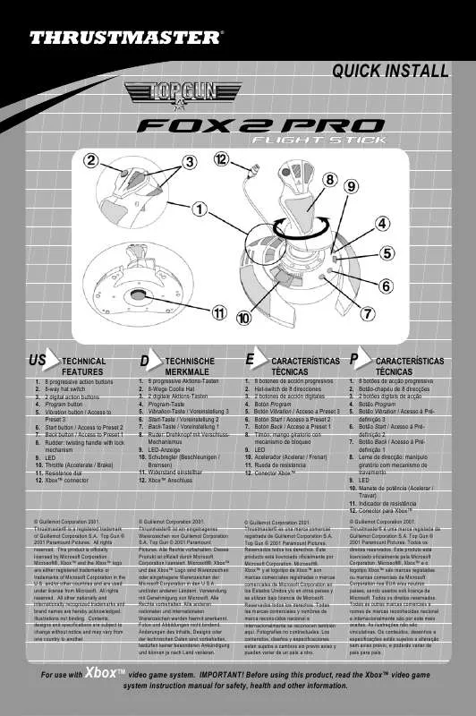 Mode d'emploi THRUSTMASTER TOP GUN FOX 2 PRO