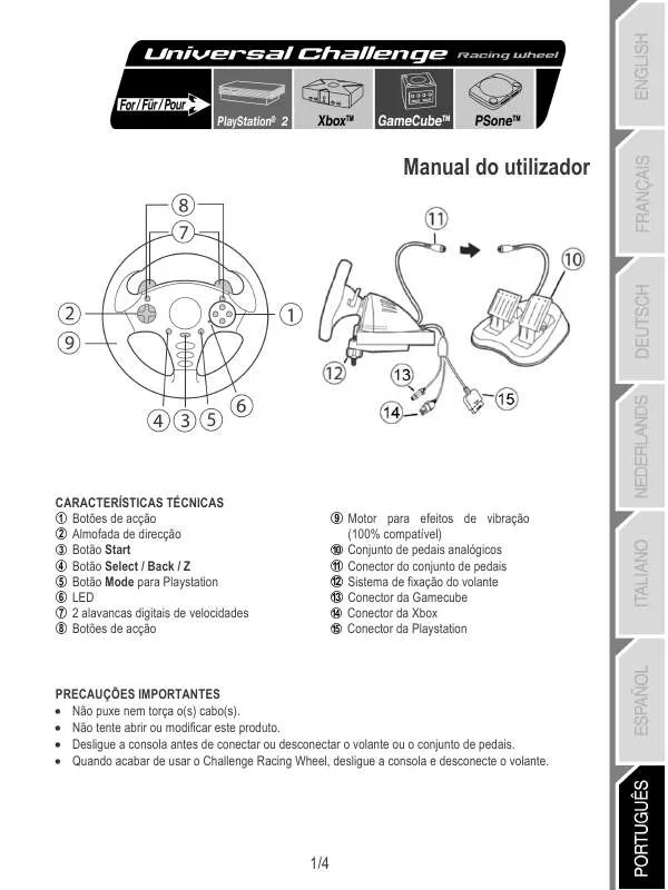 Mode d'emploi THRUSTMASTER UNIVERSAL CHALLENGE RACING WHEEL