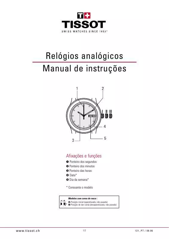 Mode d'emploi TISSOT RELOGIOS ANALOGICOS