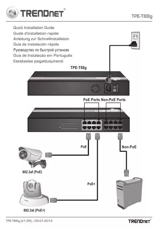 Mode d'emploi TRENDNET TPE-T88G