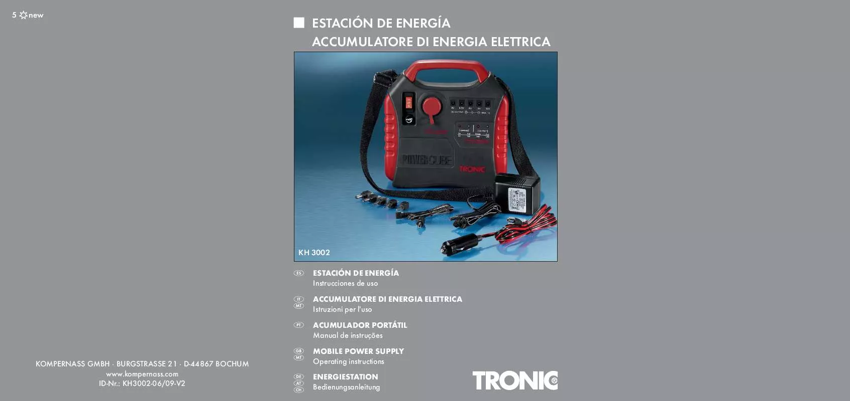 Mode d'emploi TRONIC KH 3002 MOBILE POWER SUPPLY