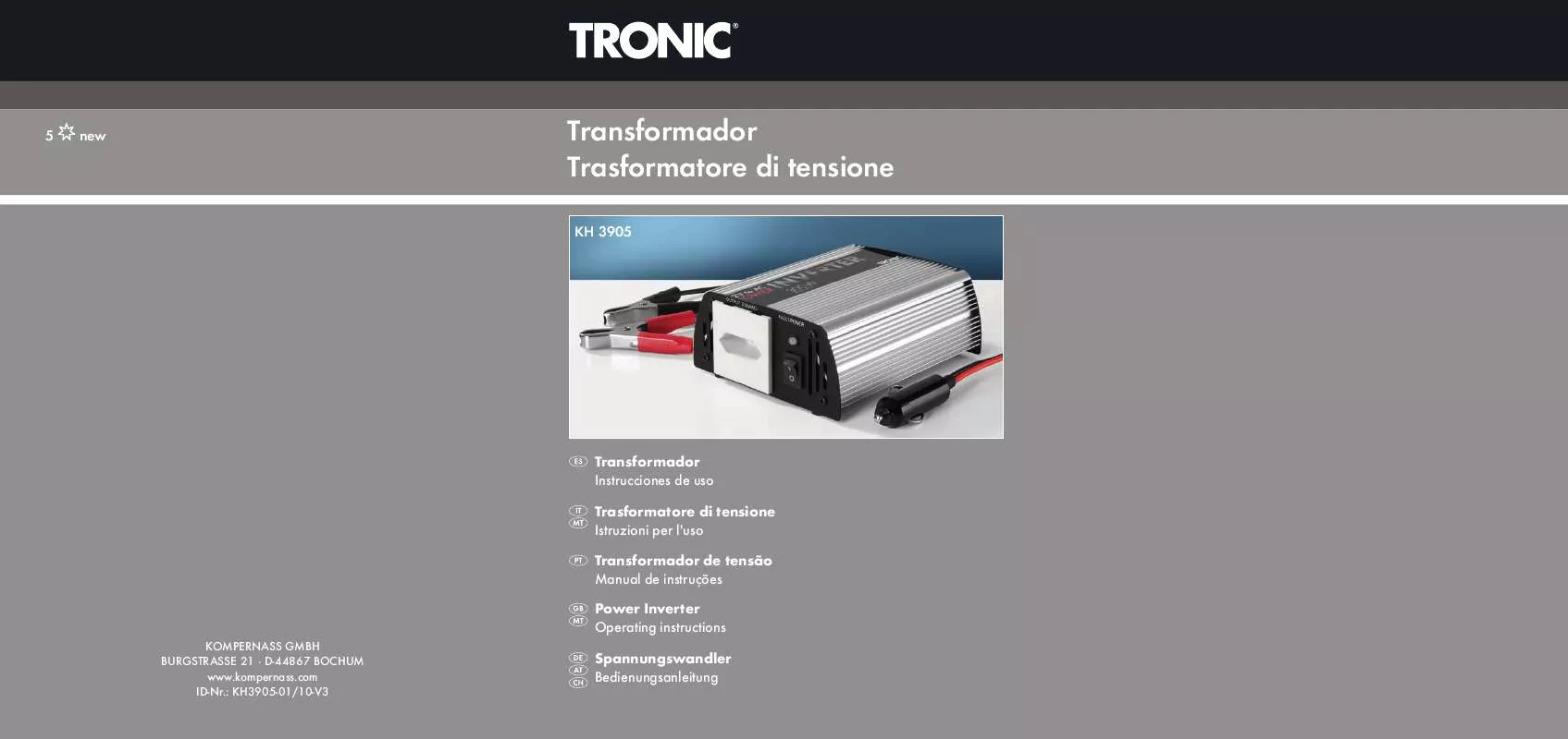 Mode d'emploi TRONIC KH 3905 POWER INVERTER