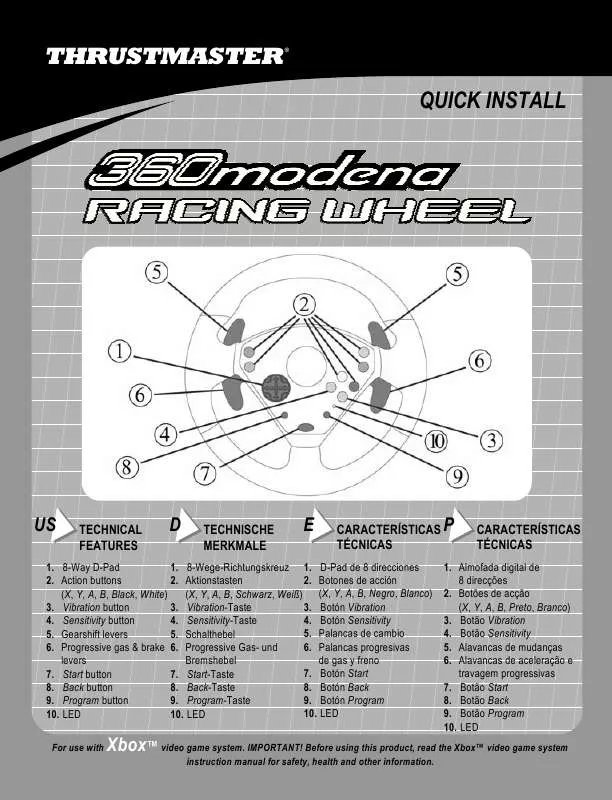 Mode d'emploi TRUSTMASTER 360 MODENA RACING WHEEL