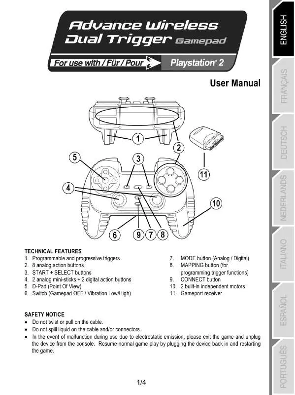 Mode d'emploi TRUSTMASTER ADVANCE WIRELESS DUAL TRIGGER