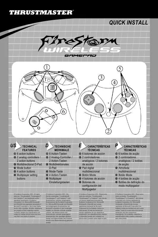 Mode d'emploi TRUSTMASTER FIRESTORM WIRELESS