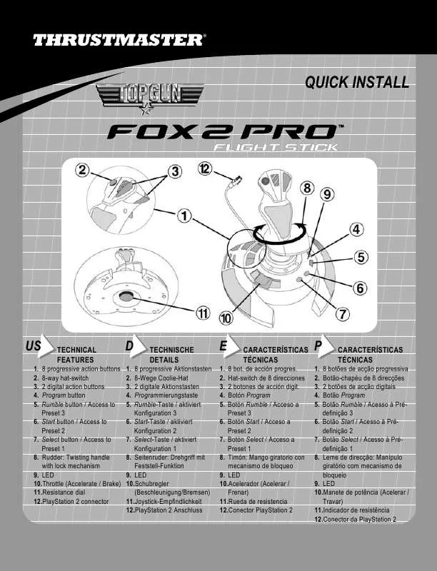 Mode d'emploi TRUSTMASTER TOP GUN FOX 2 PRO