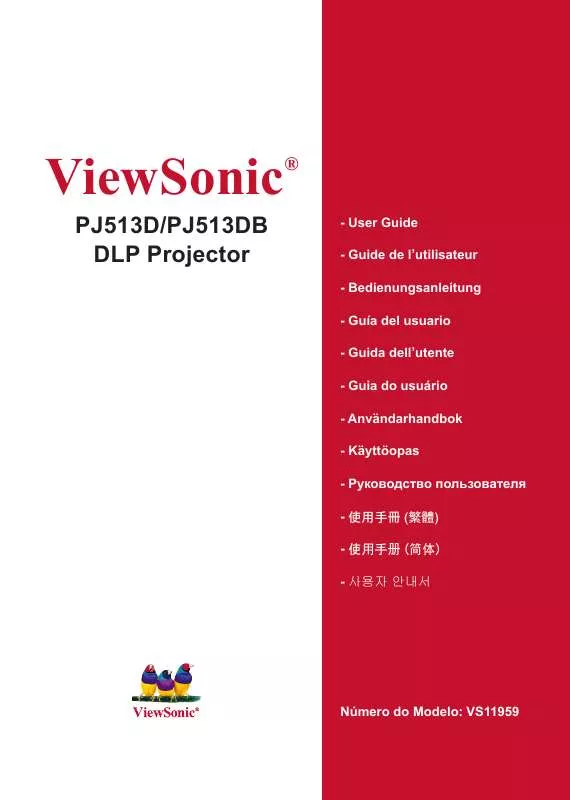 Mode d'emploi VIEWSONIC PJ513D