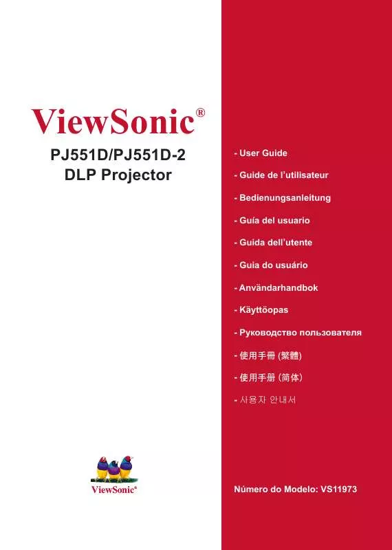 Mode d'emploi VIEWSONIC PJ551D