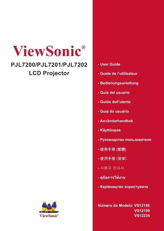 Mode d'emploi VIEWSONIC PJL7200