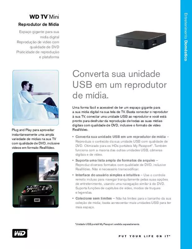 Mode d'emploi WESTERN DIGITAL TV MINI