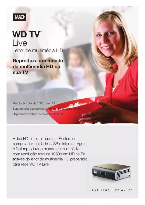 Mode d'emploi WESTERN DIGITAL WD TV LIVE