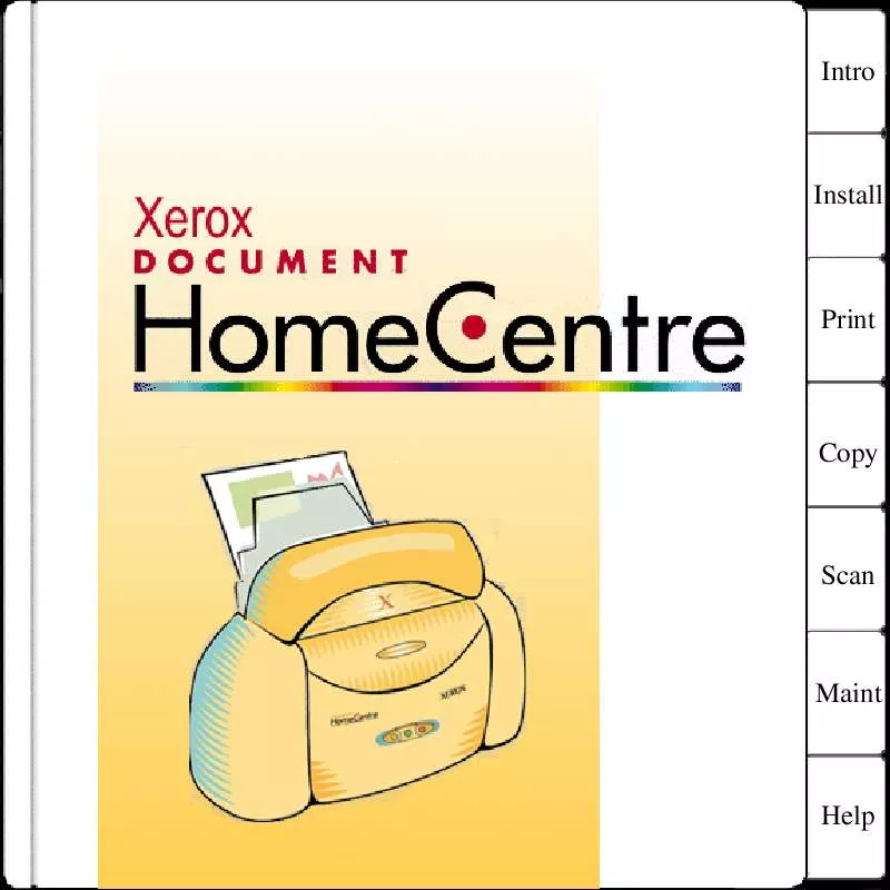 Mode d'emploi XEROX DOCUMENT HOMECENTRE