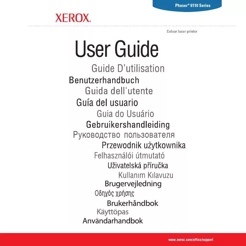 Mode d'emploi XEROX PHASER 6110