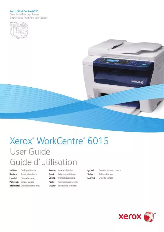 Mode d'emploi XEROX WORKCENTRE 6015