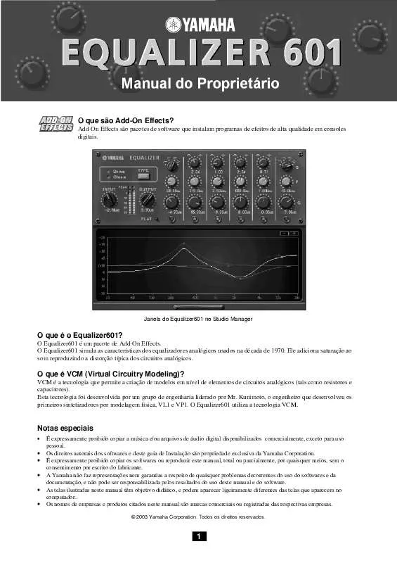 Mode d'emploi YAMAHA ADD-ON EFFECTS AE011