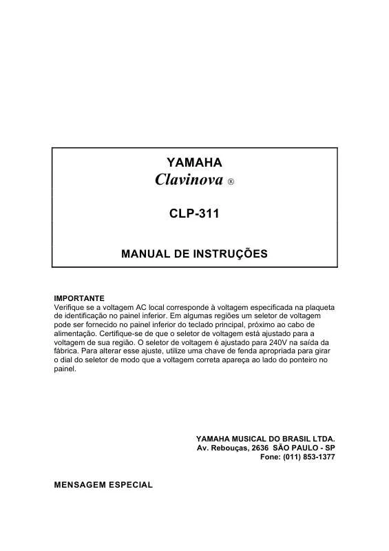 Mode d'emploi YAMAHA CLP-311