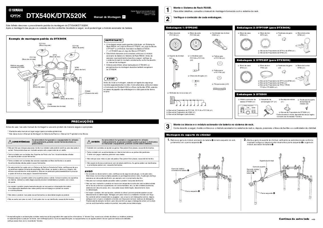 Mode d'emploi YAMAHA DTX540K