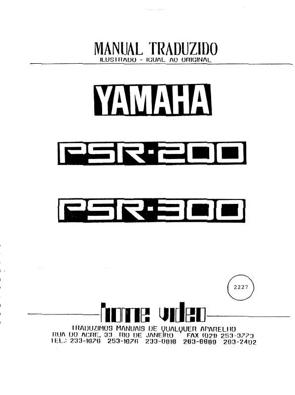Mode d'emploi YAMAHA PSR-300-PSR-200