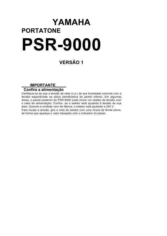 Mode d'emploi YAMAHA PSR-9000