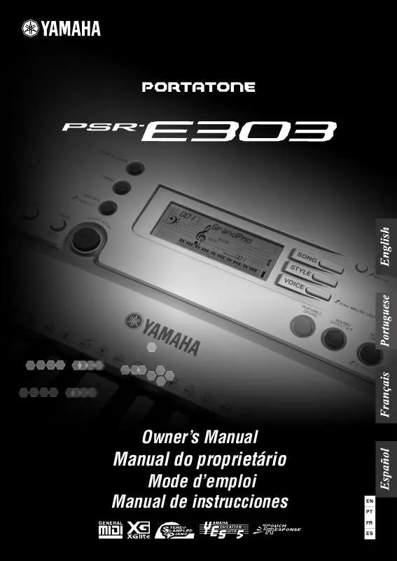 Mode d'emploi YAMAHA PSR-E303