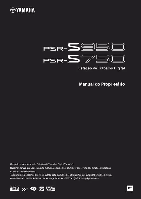 Mode d'emploi YAMAHA PSR-S750