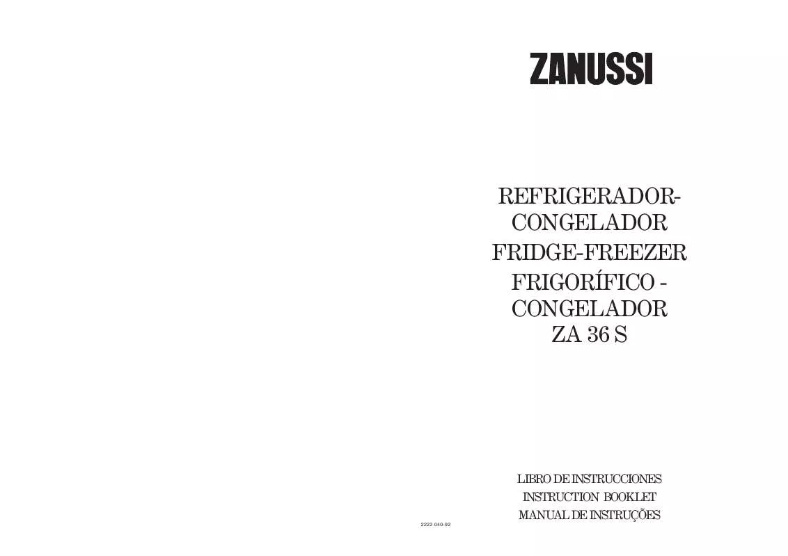 Mode d'emploi ZANUSSI ZA36S