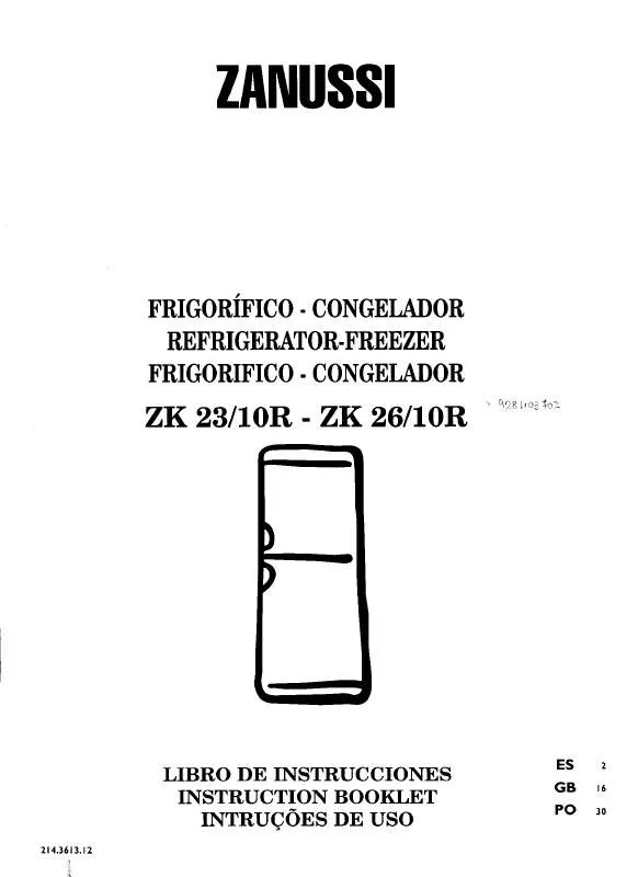 Mode d'emploi ZANUSSI ZK26/10R