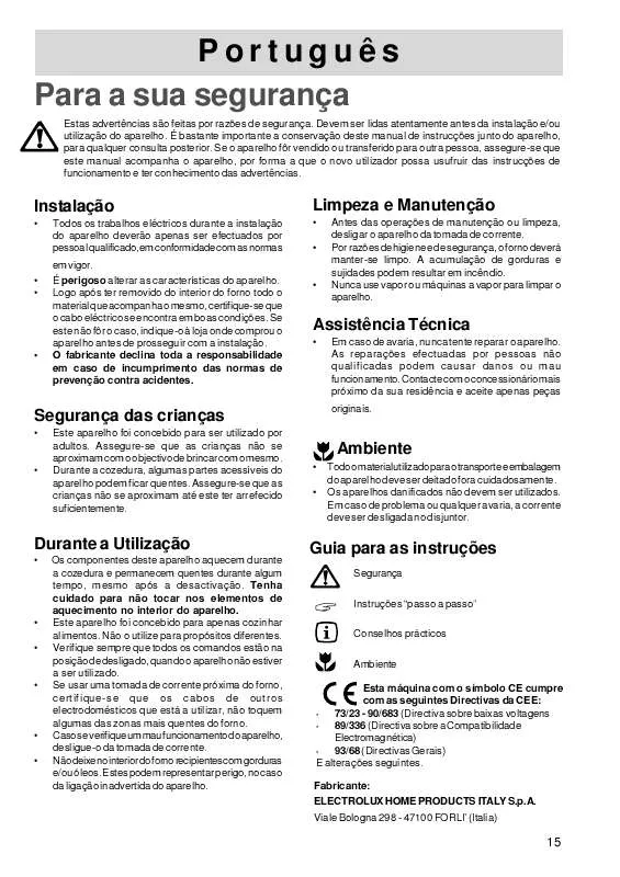 Mode d'emploi ZANUSSI ZOU541W