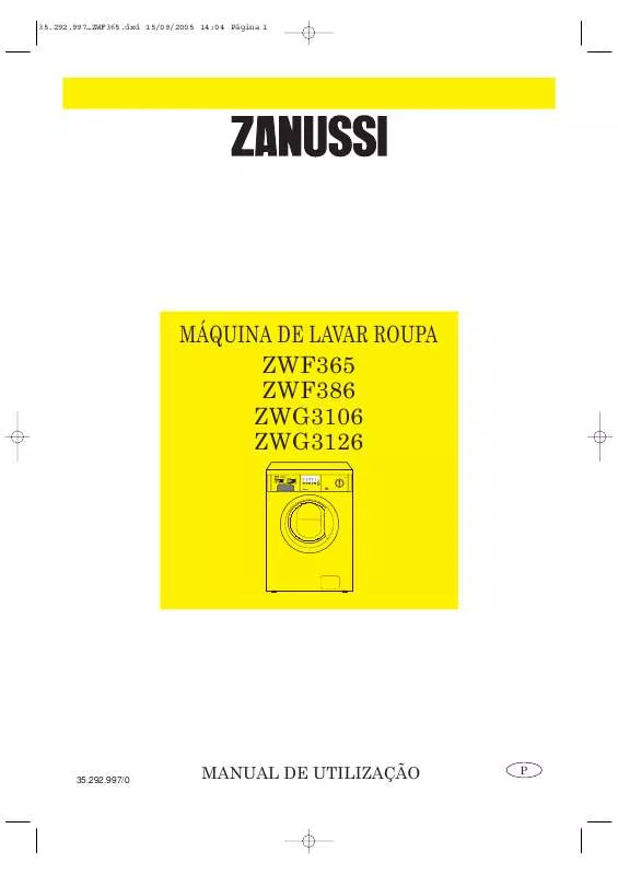 Mode d'emploi ZANUSSI ZWF386