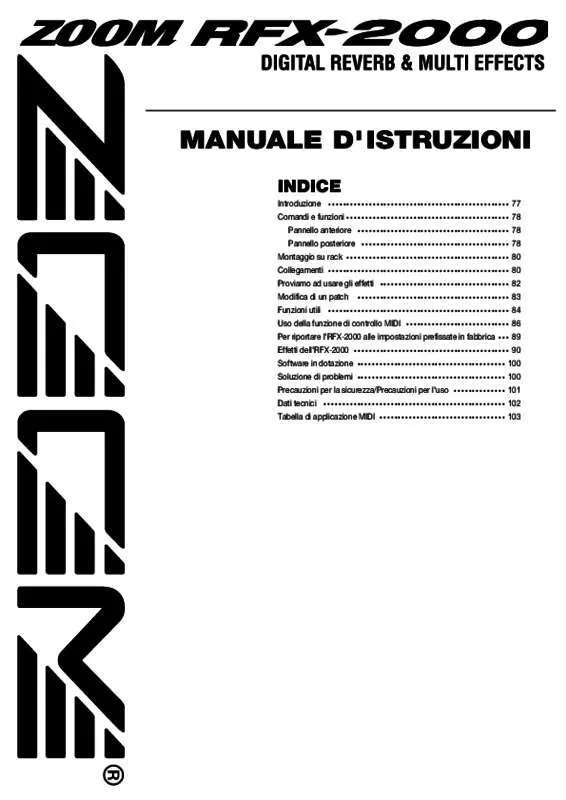 Mode d'emploi ZOOM RFX2000